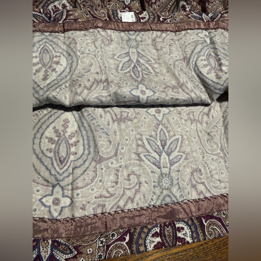 Vintage 90s Talbots Long Pleated‎ Paisley Skirt Women’s 16 Midi USA whimsygoth - Picture 15 of 16